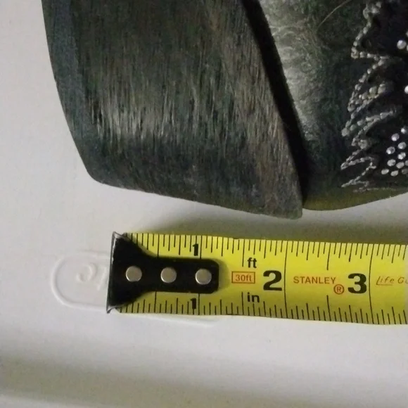 Corral Eagle Rhinestone and Stud Cut-Out leather Black/ Silver Cowgirl size 9.5 - Picture 10 of 14